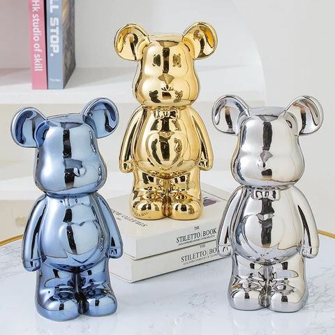 Керамическая статуэтка медведя Bearbrick 17/27 см: Эстетичная фигурка-скульптура для декора комнаты и дома, украшение, поделка — изображение продукта