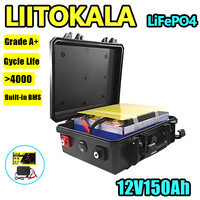 LiitoKala 12.8V150Ah 1920Wh LiFePO4 Lithium Iron Phosphate Battery Pack Built-in 100A BMS for Electric boat motor Solar inverte