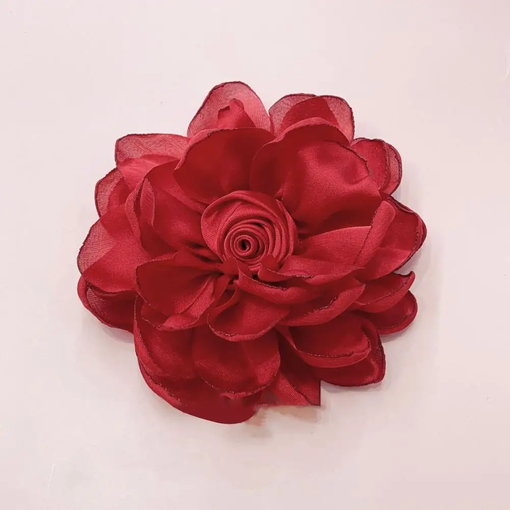 1Pc Satin Rose Brooch Versatile Rose Fabric Flower Accessory Women's Floral Hair Clip Corsage for Diy Suit Lapel Clothing Bags