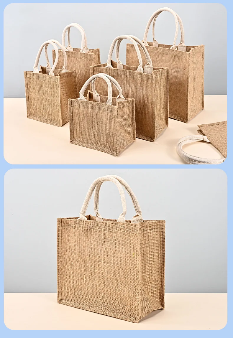 Custom Canvas Tote bag shopping bag Personalized Name Logo Lady Tote Bags Custom Pattern Reusable Linen Burlap Handbag Gift