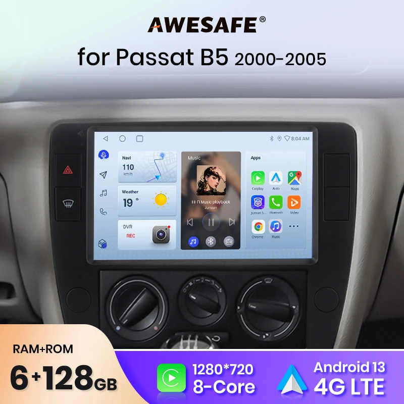 AWESAFE For Passat B5 2000-2005  Car Radio Multimedia Navigation 2din Android Autoradio CarPlay Stereo