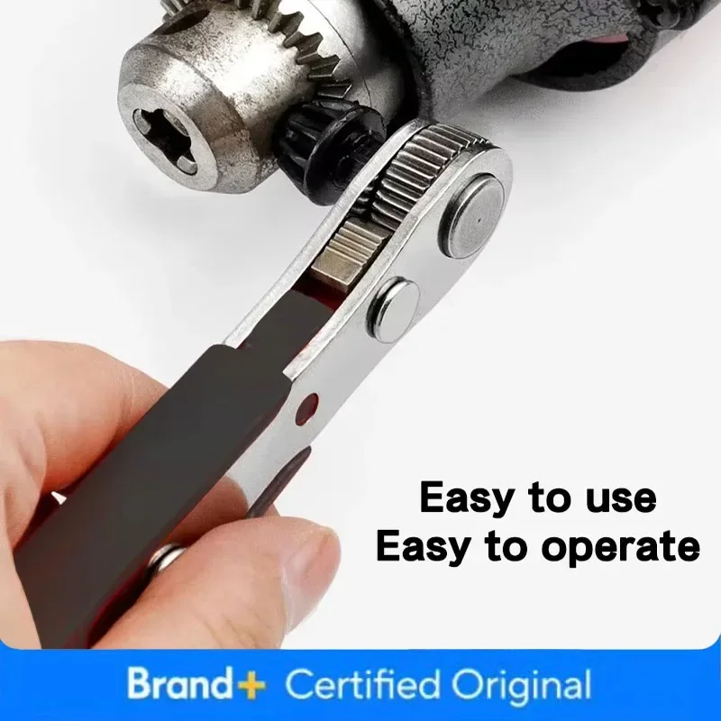 

Multi-Functional Drill Chuck Detachable Black Screwdriver Two-Way Ratchet Square Head Wrench Tool Home Repair Amagi
