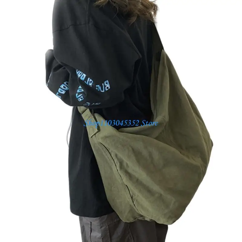 

Женская эстетическая сплошная карта Canvas Сумка поперечного тела большая сумка для плеча с регулируемым ремешком для школы