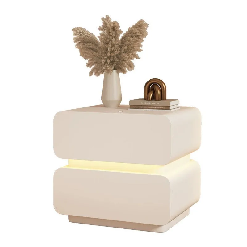 

Bedside table with lamp integrated modern simple creative solid wood bedside cabinet