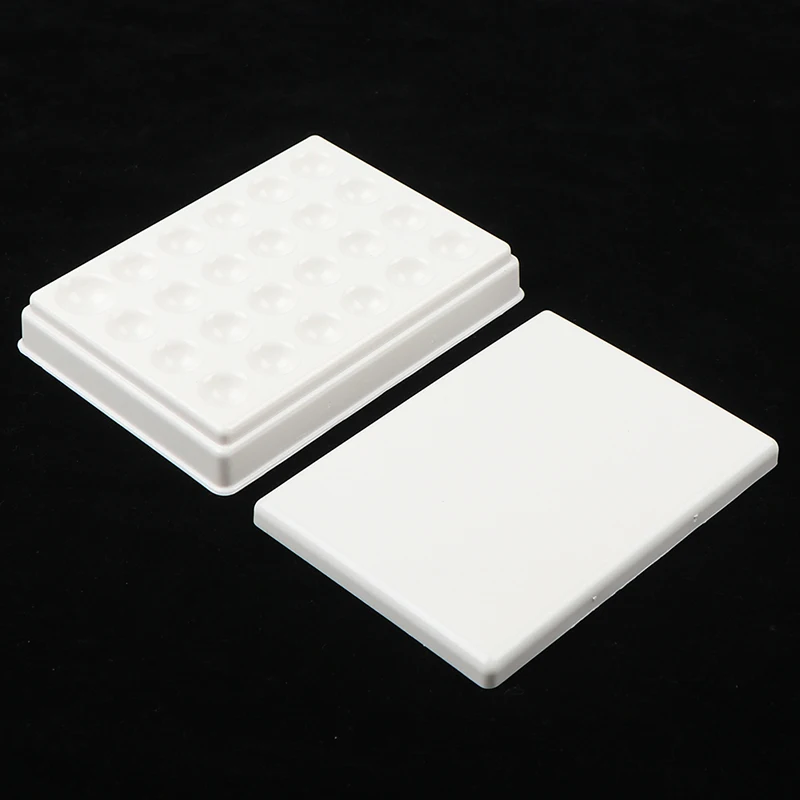 1PC With Cover Dental Lab Equipment Porcelain Mixing Watering Moisturizing Plate 24 Slot Ceramic Palette