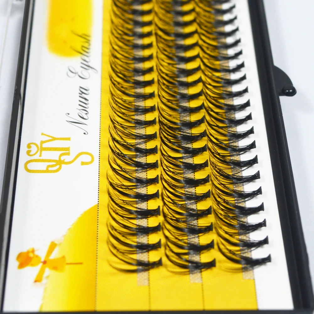 QSTY 0.07C 20D Professional Individual Eyelash Extension Natural Long Black Effect Makeup False Cluster Eyelashes Soft Cilia