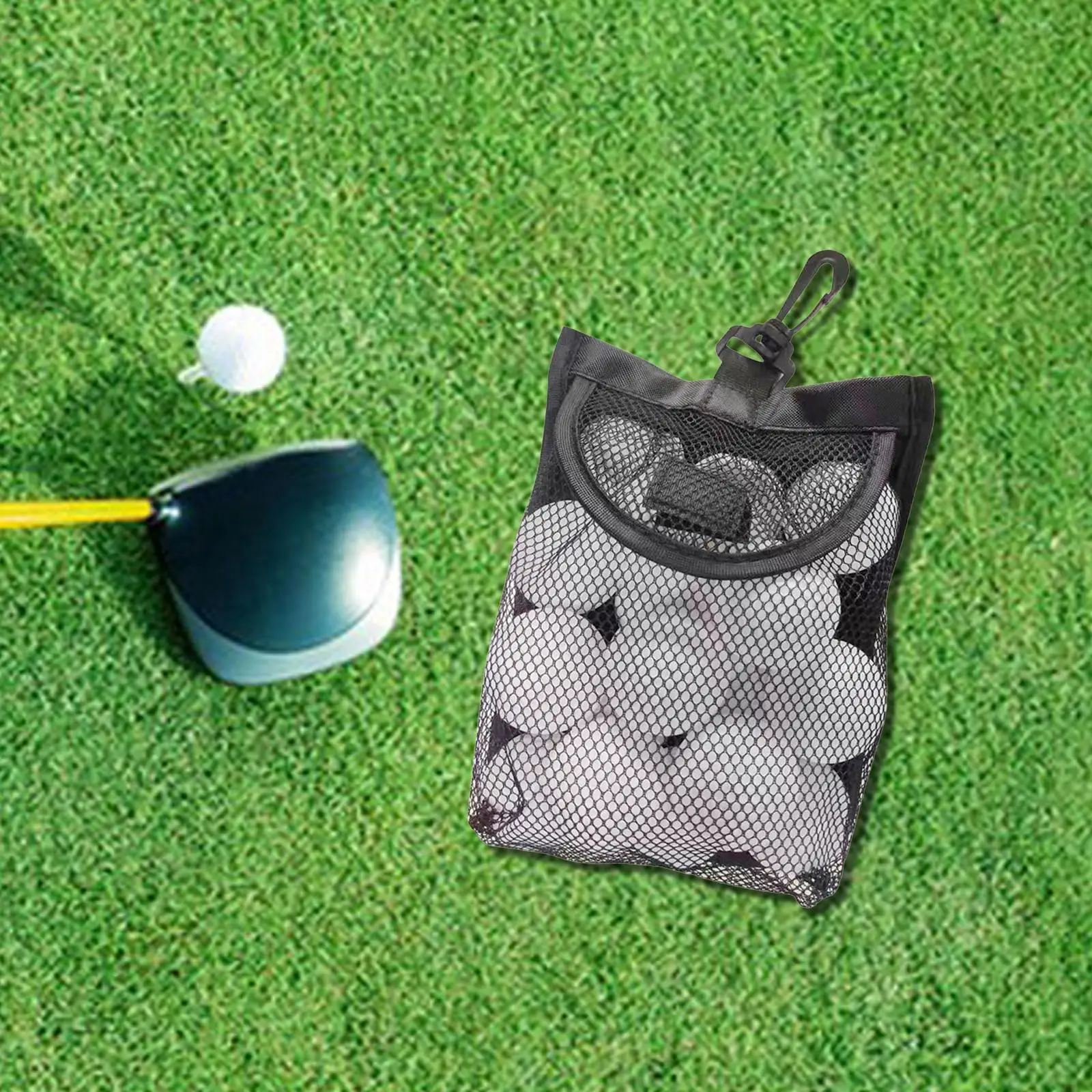 Golf Ball Bag Golf Accessories Golf Ball Carry Bag Durable Black Mesh Bag for