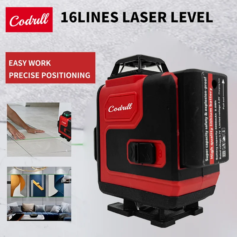 For Original Milwaukee Laser Level Green 16 Lines 4D Self Leveling 360 Horizontal And Vertical Super Powerful Laser level Beam