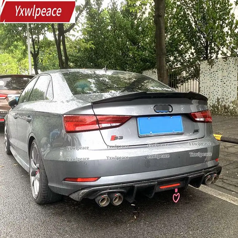 Dla Audi A3 S3 8v Sedan 2014-2020 wysokiej jakości materiał ABS kolor podkładu tylny spojler samochodu tapicerka tylny Spoiler szyby bagażnika