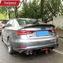 Dla Audi A3 S3 8v Sedan 2014-2020 wysokiej jakości materiał ABS kolor podkładu tylny spojler samochodu tapicerka tylny Spoiler szyby bagażnika