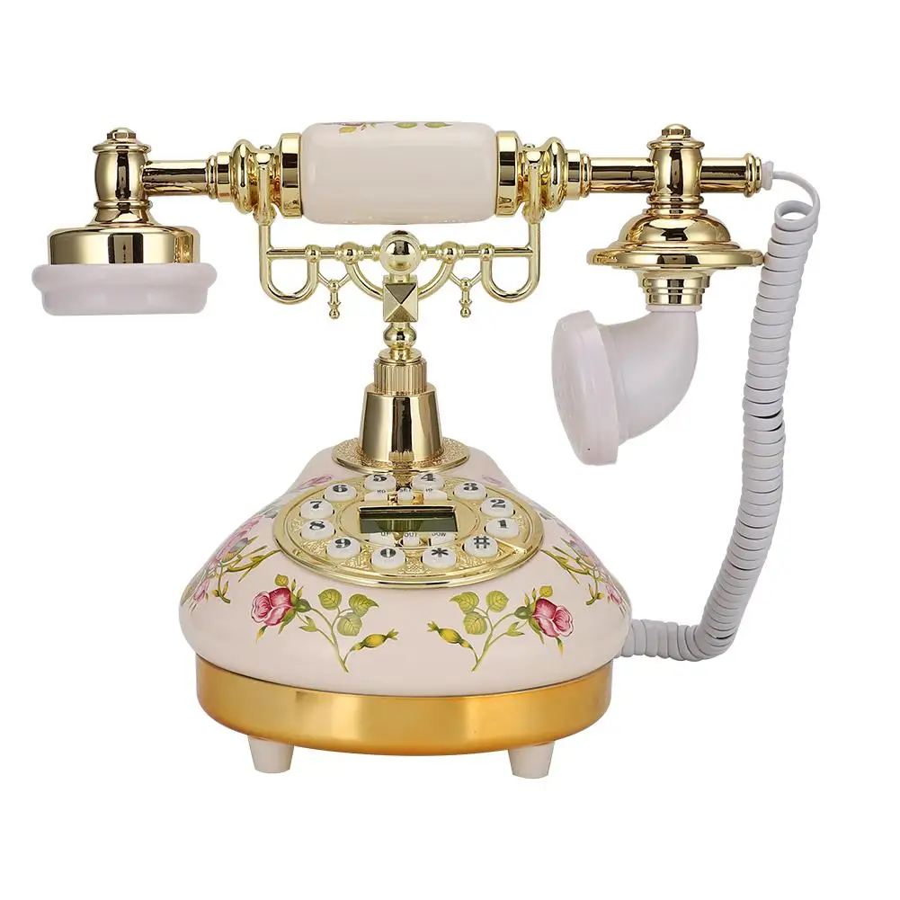 MS9100 Antique Retro Corded Telephone - Vintage Ceramic Landline Desk Phone for Home, for office & Hotel Décor