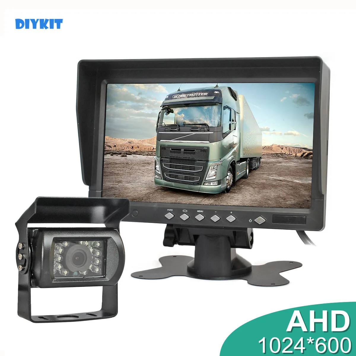 

DIYKIT 7inch AHD IPS Backup Rear View Car Monitor Waterproof Night Vision 960P AHD Rear View Camera for Bus Houseboat Truck