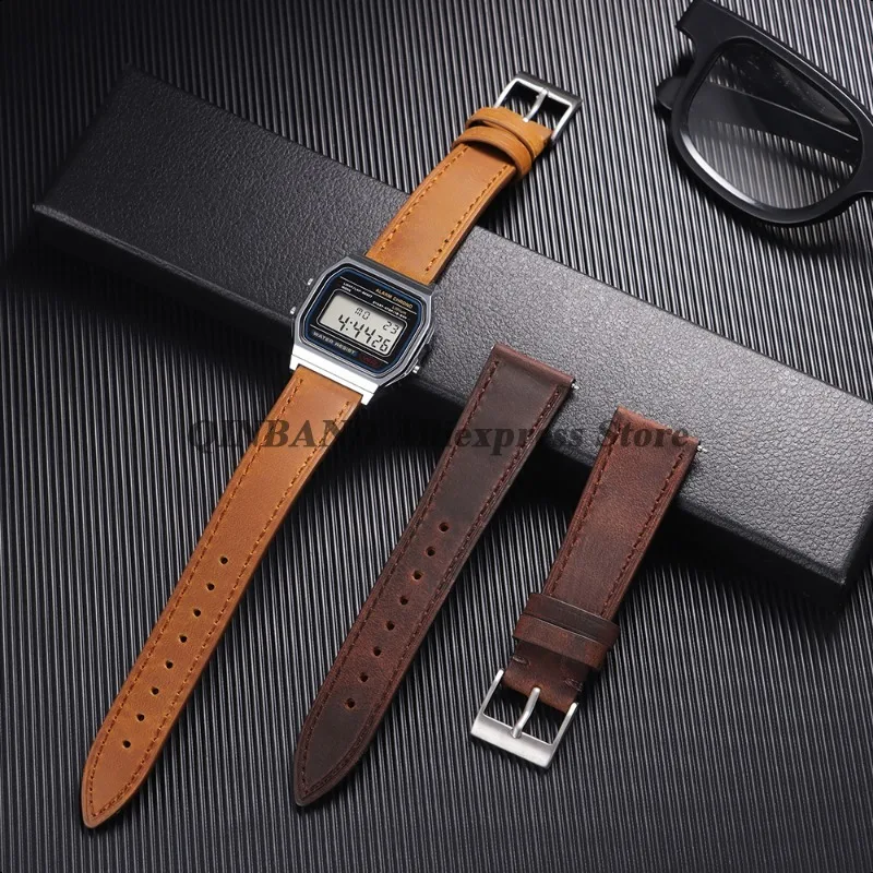 18mm 19mm 20mm 21mm 22mm 24mm  Vintage Retro Calfskin Leather Watch Band Quick Release Straps Universal Men Women Bracelets Belt image 6