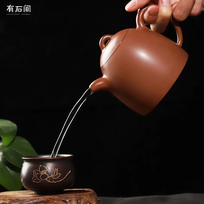 |are stone guangxi qinzhou nixing pottery tea Qin Quan jug of yellow open, master all pure manual mud pottery teapot