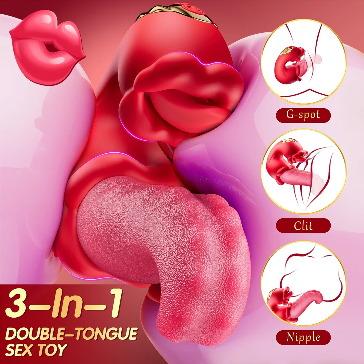 Leistungsstarke Klitoris Zunge Lecken Vibrator für Frauen Klitoris Nippel G-Punkt Stimulator Weibliche Vagina Massager Vibrator Erwachsene Sex Spielzeug