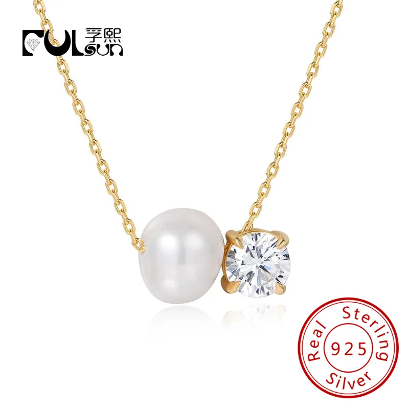 

custom Jewelry 925 Sterling Silver 14K Gold Plated Fruit Jewellery Geometric Square Cz Zircon Pendant Necklace