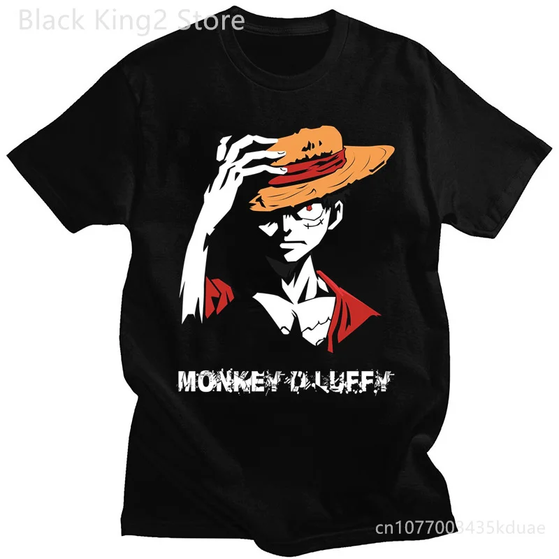 ONE PIECE Anime Monkey D .Luffy Graphic Men's T-Shirt Summer Women Oversized Casual Crew Neck Cotton Short Sleeve T Shirts