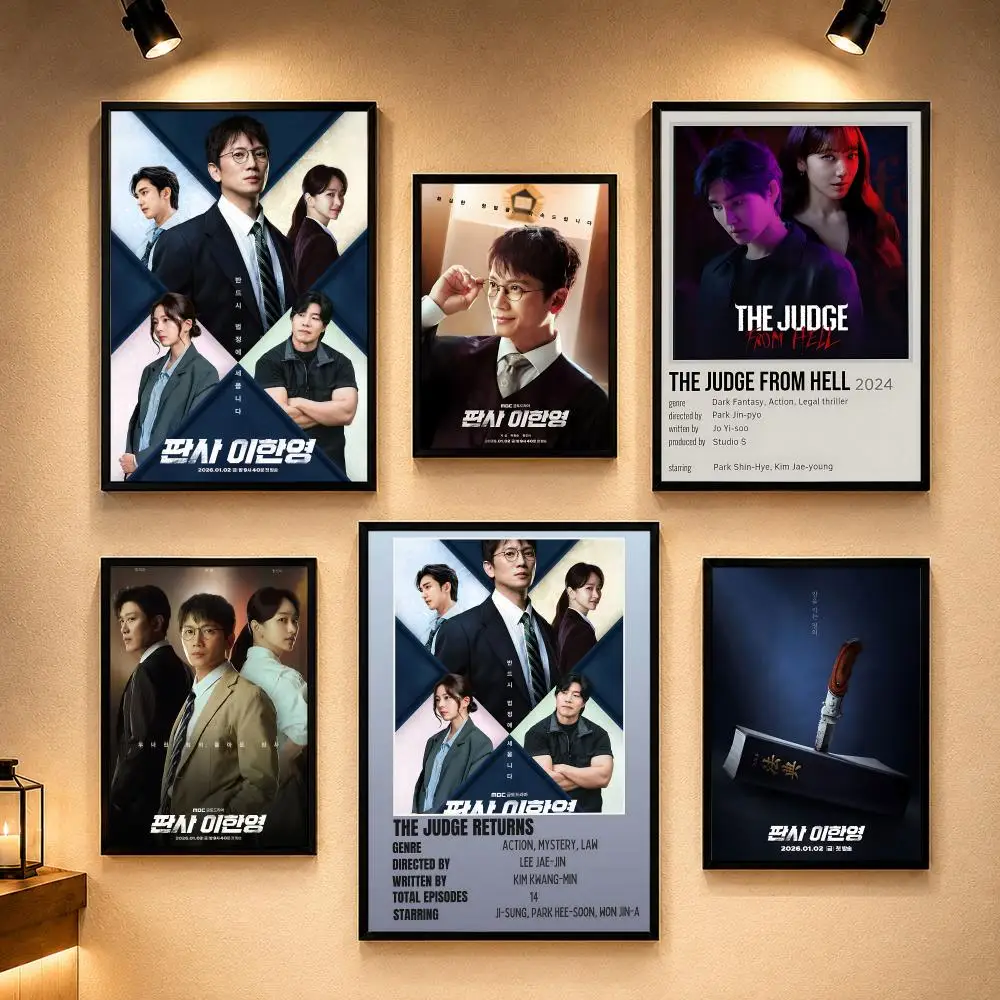 Popular Drama T-The Judge ReturnsS Poster Vintage Retro Anime Poster Stickers Peel and Stick Wall Art Home Decor