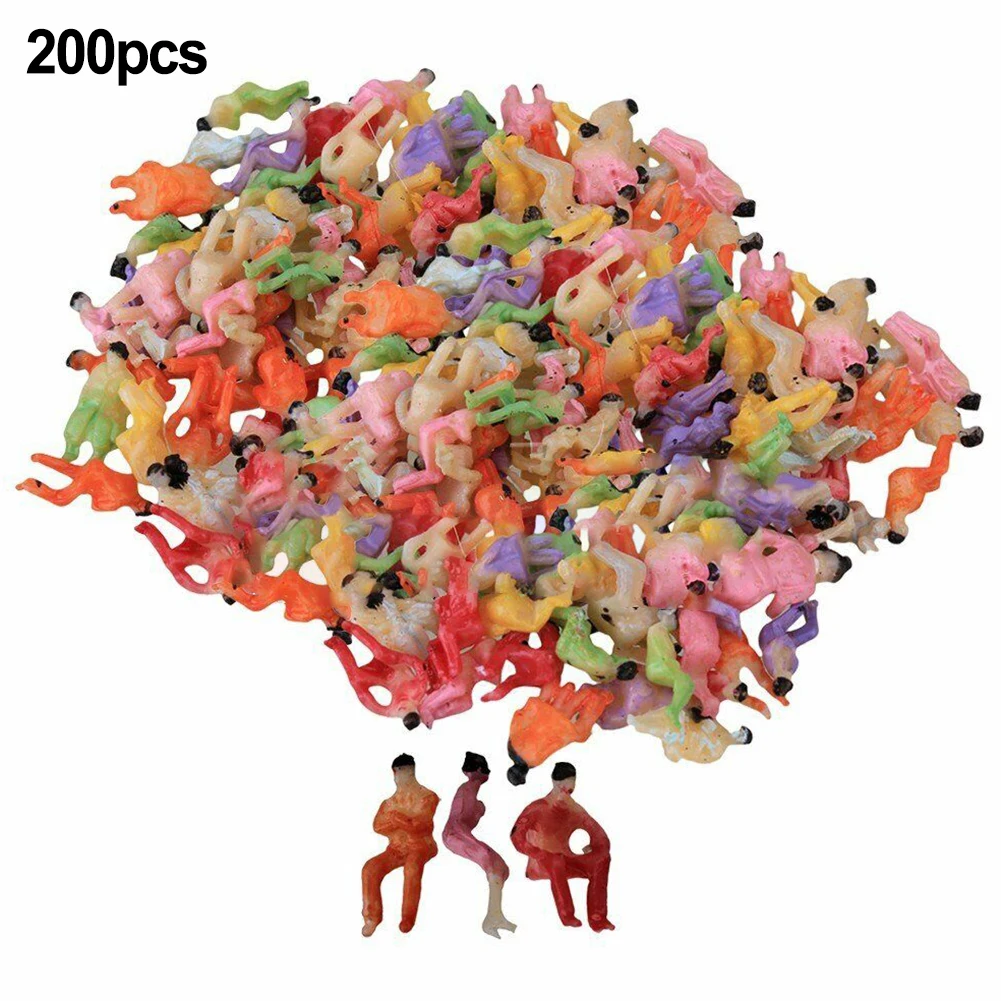 200Pcs Seated Painted Model People Figures Railway Sitting Passengers 1:50 Scale Miniatures Collection Gifts Kids People Figures