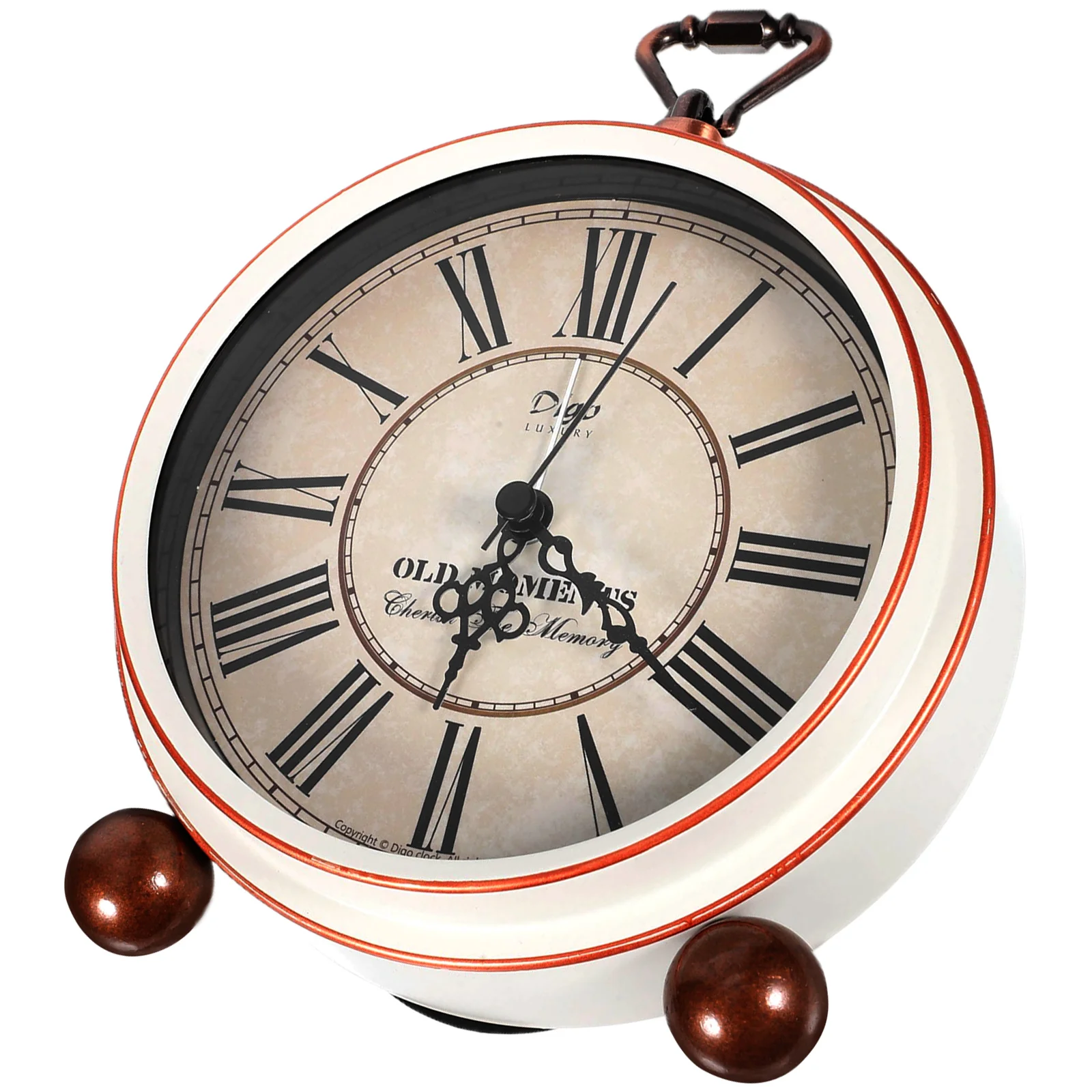 

Metal Clock Students Alarm Table Chargeable Easy to Set Time Desk Vintage Desktop