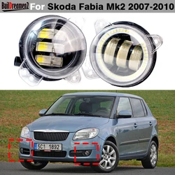 2 Pieces Car Canbus Angel Eye LED Fog Light DRL Daytime Running Lamp 30W 9006 For Skoda Fabia Mk2 2007 2008 2009 2010