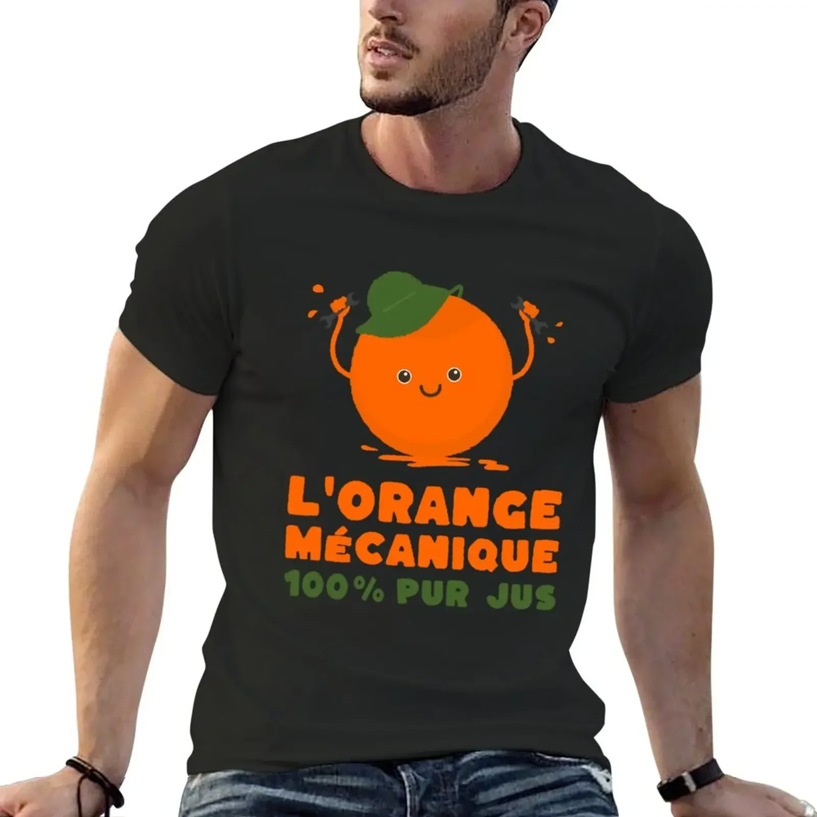 

CLOCKWORK ORANGE 100 PURE JUICE - Mechanical humor logo T-Shirt summer tops shirts graphic plain white t shirts men