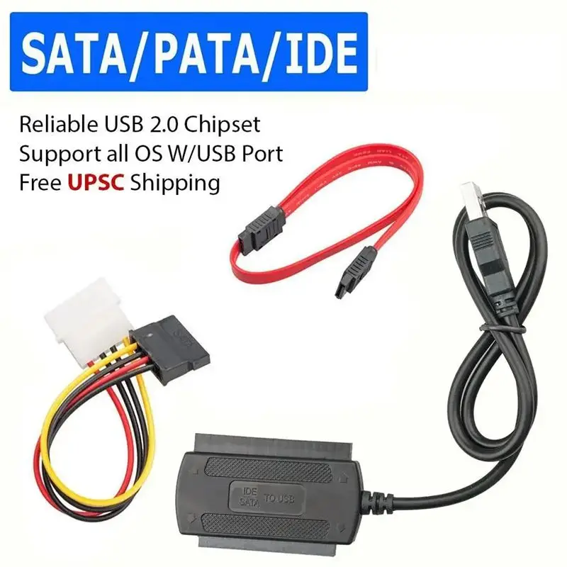 【NEW YEAR  】SATA/PATA/IDE Drive To USB 2.0 Adapter Converter Cable For Hard Drive Disk HDD 2.5 Inch 3.5 Inch For Laptop PC EU Pl