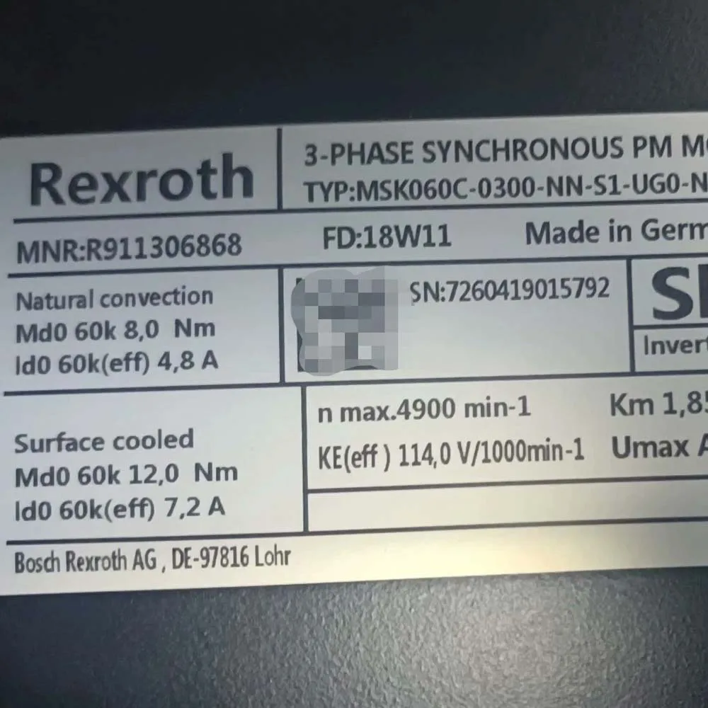 Hot selling Servo Motor MSK060C-0300-NN-M1-UG1-NNNN(MSK060C-0300-NN-M1-UP0-NNNN)  Please Consult Before Placing An Order.