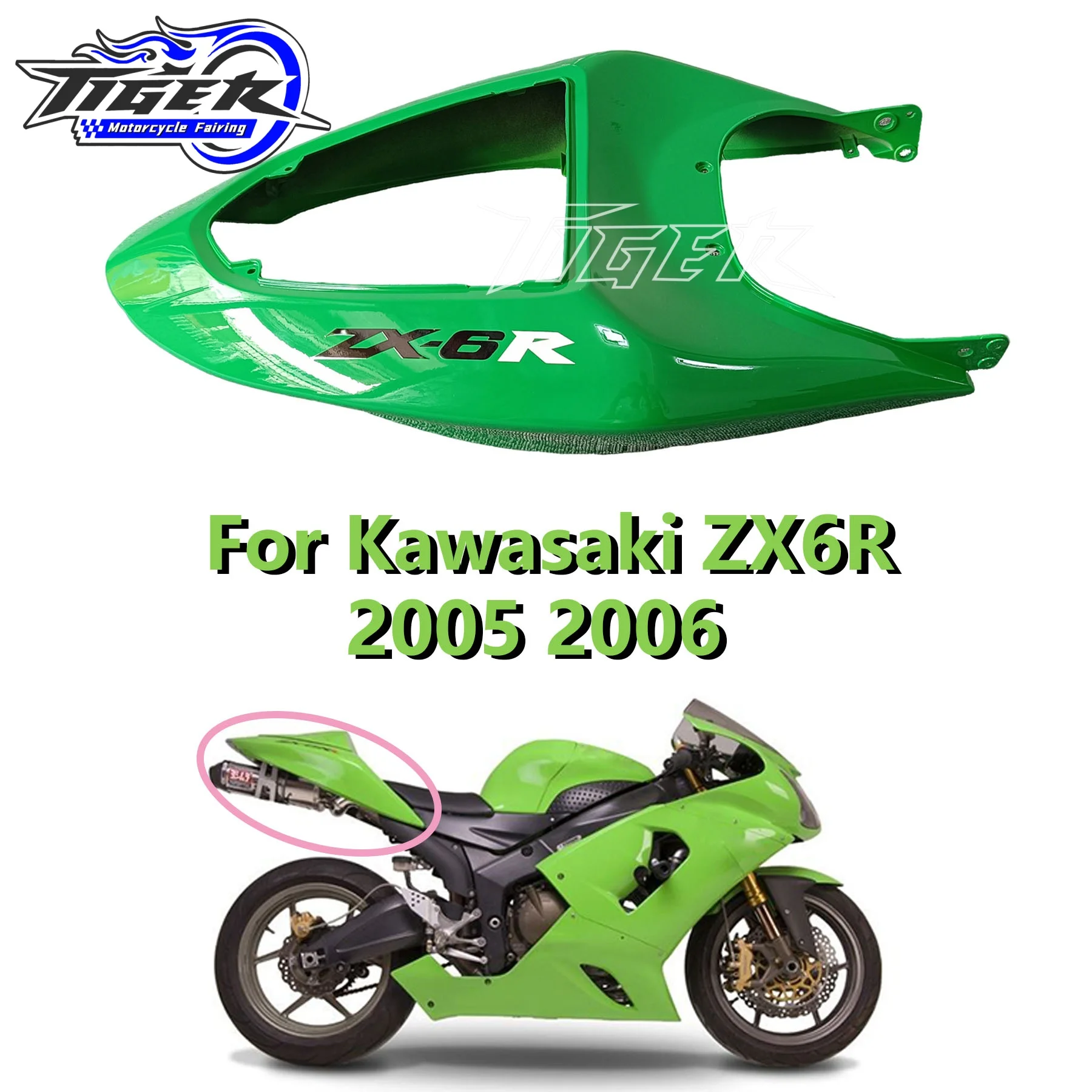 

Motorcycle Rear Passenger Cowl Seat Back Cover Fairing Part For Kawasaki Ninja ZX6R 636 2005 2006 ZX-6R Fairings Kit