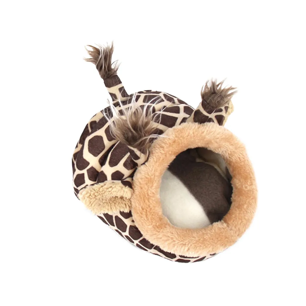 Mini Small Animal Giraffe Design Pet Bed Nest Warm Soft Cushion for Hamster Hedgehog Squirrel Mice Rats Sofa Car Travel