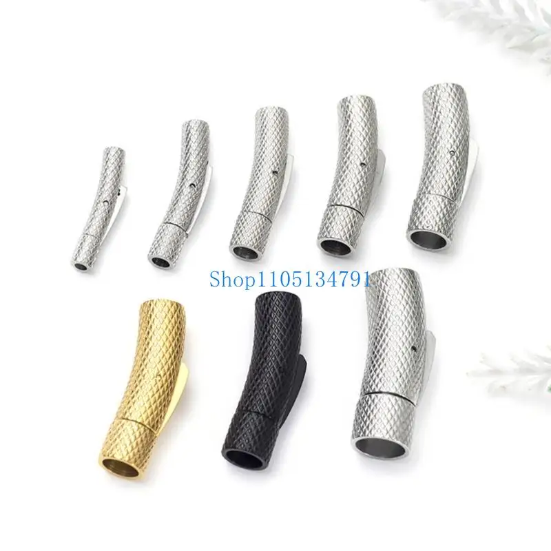 

98km Stainless Steel Pineapple Pattern Jewelry Clasp Leather Cord For DIY Bracelet