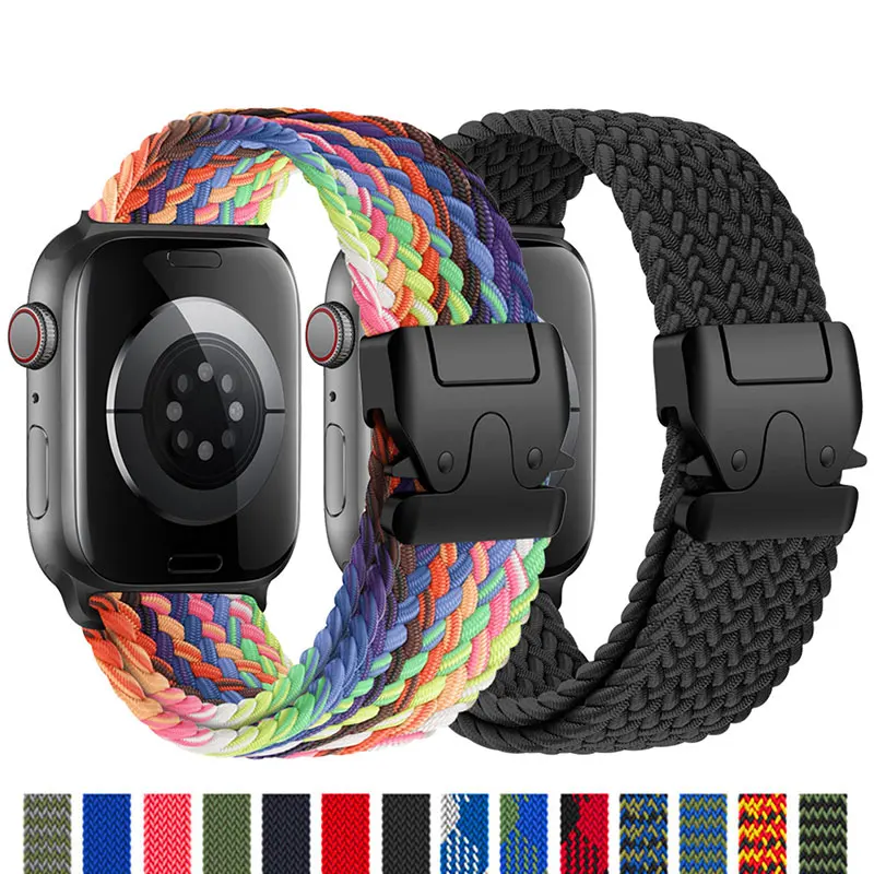 Braided Straps For Apple Watch Band Ultra 2 49mm 40mm 44mm 46mm 42mm 45mm 41mm 38mm Bracelet IWatch Series 10 SE 9 8 7 6 bands