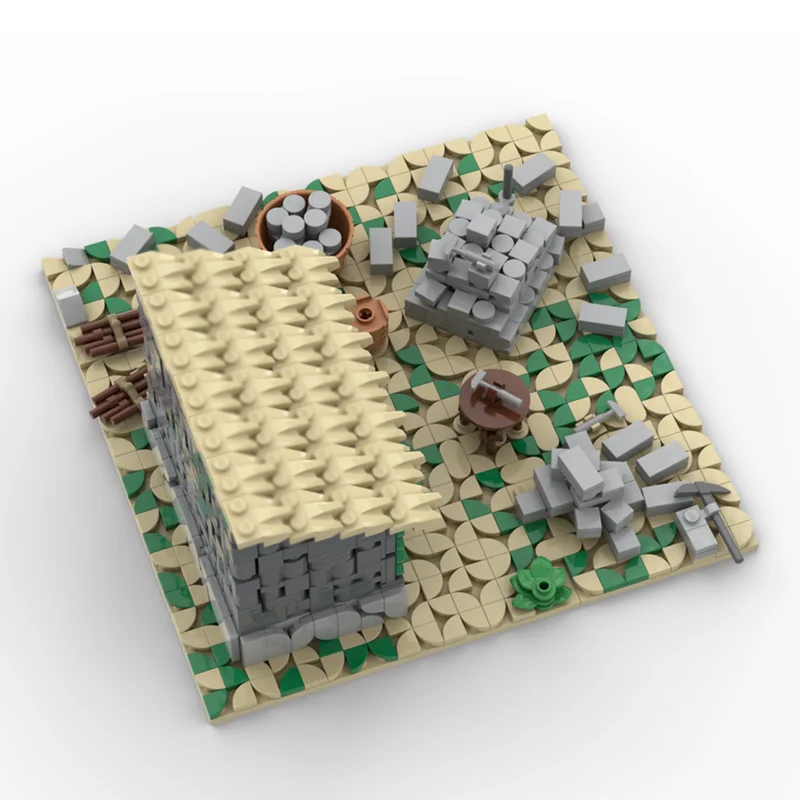 Game Model Moc Building Blocks Age of Empires - Mining Camp (Native American) Model Technology Bricks DIY Assembly Holiday Toys