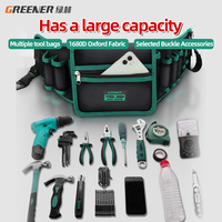 GREENERY Multi-Purpose Tool Waist Bag 1680D Oxford Cloth Electrician Tool Pouch Wear Resistant for Electricians & Woodworking