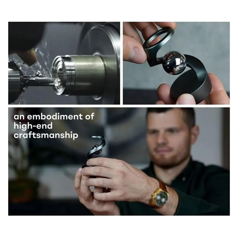 EDT-Desktop Suspended Gyroscope,Gravity Defying Kinetic Desk Toy, Stress Relief Kinetic Sculpture Aluminum Rotary Gyro