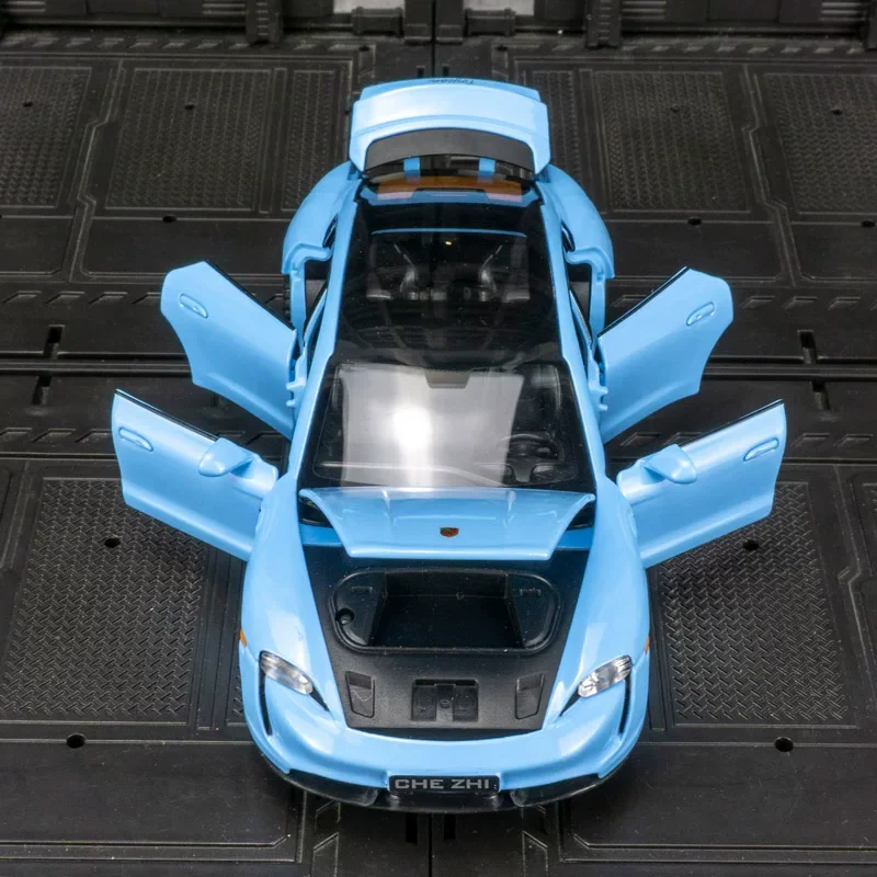

Машинка-игрушка Porsche Taycan 1:32 со звуком и светом, коллекционная модель из литого сплава, подарок для детей