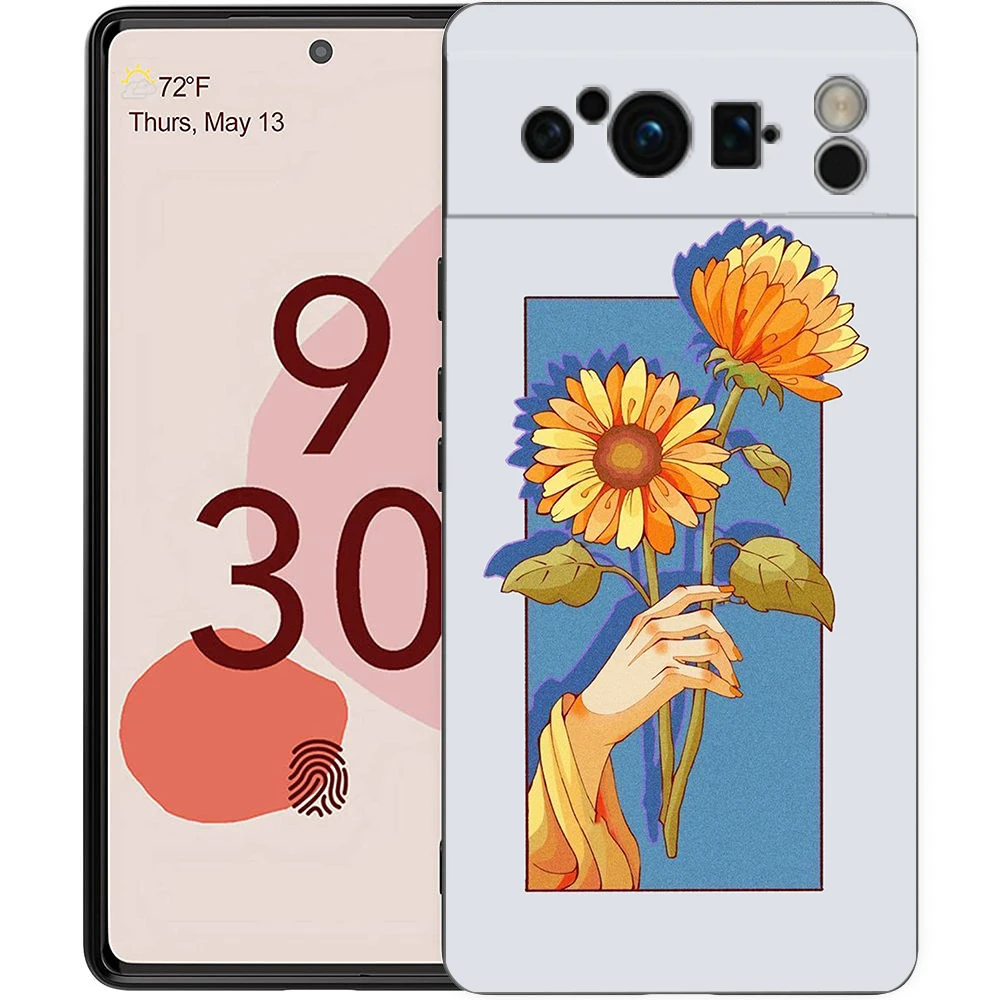 Telefoon Hoesje Voor Google Pixel 8 7 6 Pro 8a 7a 6a Tpu Shell Zacht Siliconen Schokbestendig Zwart Hoesje Schattige Cartoon Snoep Geschilderd
