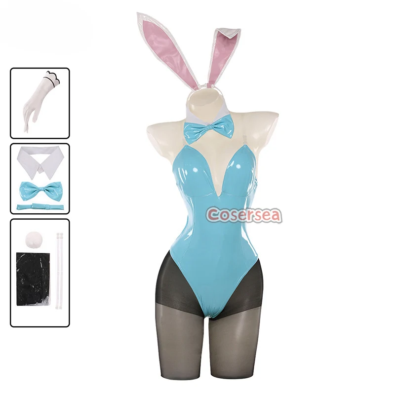 Cosersea Kakudate Karin Bunny Cosplay Costume Blue Archive Asuna Ichinose Murokasa Akane Neru Mikamo Jumpsuit Outfit Fullset - Image 6