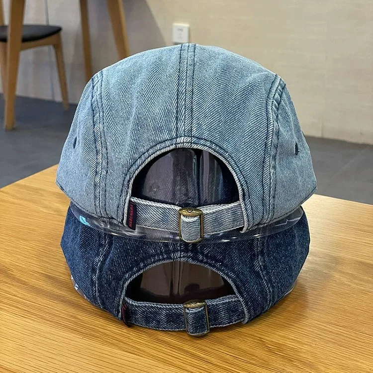 Denim z płaskim rondem w stylu Vintage czapki baseballowe męskich kobiet w stylu Harajuku czapka typu Snapback moda uliczna 5-panelowa czapka na