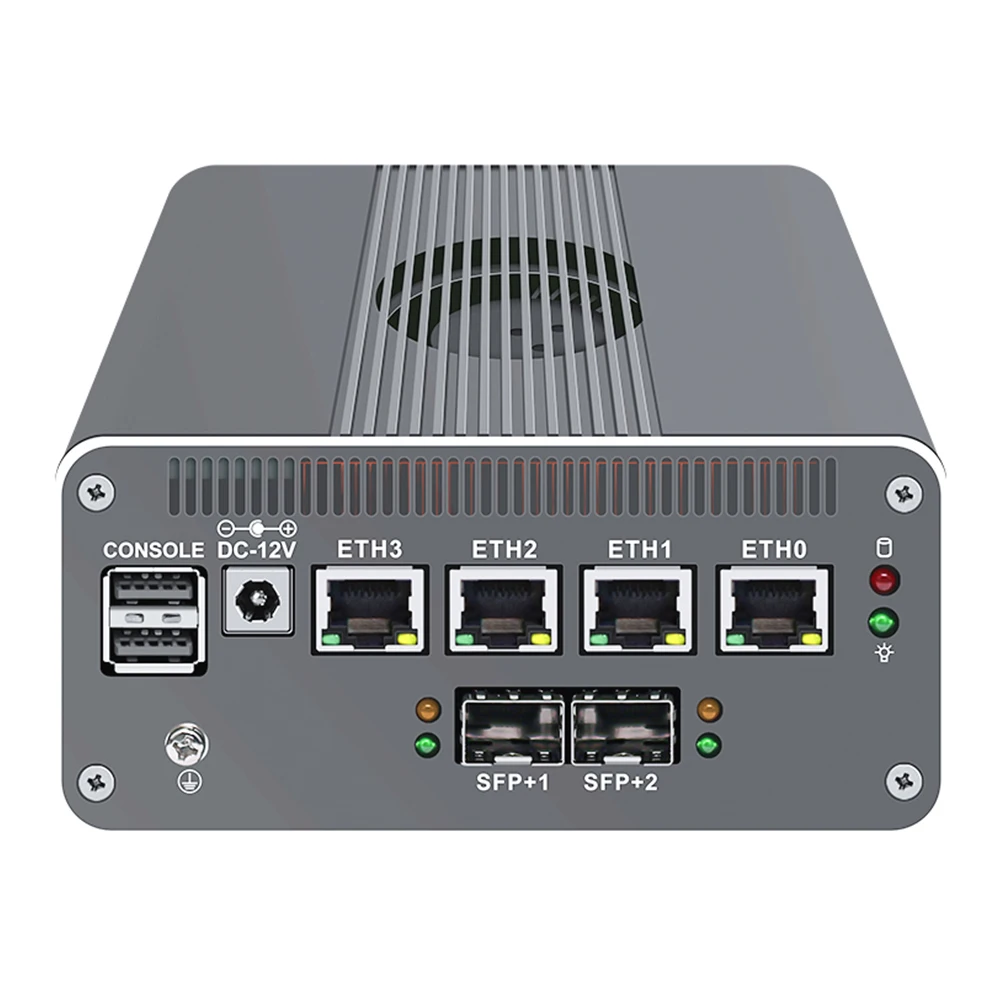 جهاز جدار الحماية من الجيل الثاني عشر 2*10G SFP I3-N305 N200 N100 4x I226-V 2.5G DDR5 NVMe جهاز توجيه ناعم كمبيوتر صغير Proxmox Server