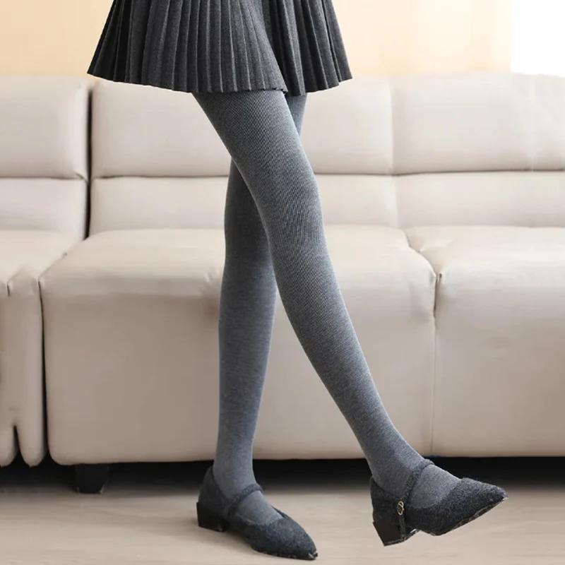 Czarne Szare Ciepłe Rajstopy Legginsy Damskie Jesień Zima Elastyczne Rajstopy z Wysokim Stanem Termiczne Spodnie Damskie Plus Grube Ciepłe Legginsy