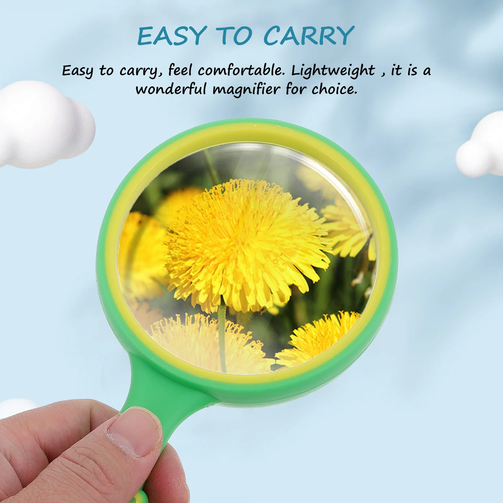 

Kids Magnifying Glass Mini Portable Lightweight Glass Lens Handheld Magnifier for Kids Learning Observation Handheld Magnifier