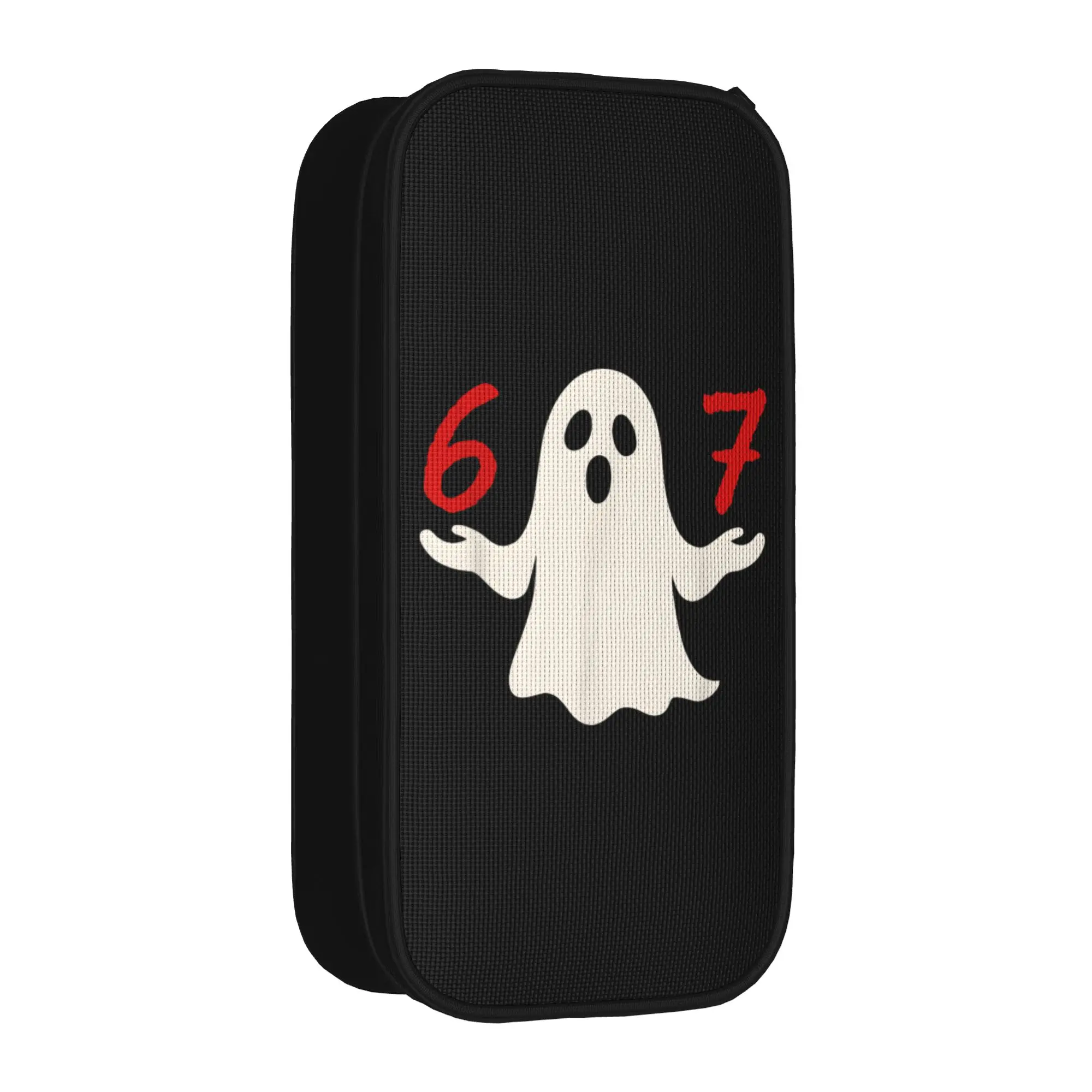 Fun Six Seven Meme 67 Halloween Ghost Pencil Case Fashion  Pen Box Bag Student Big Capacity School Zipper Pencilcases Stationery