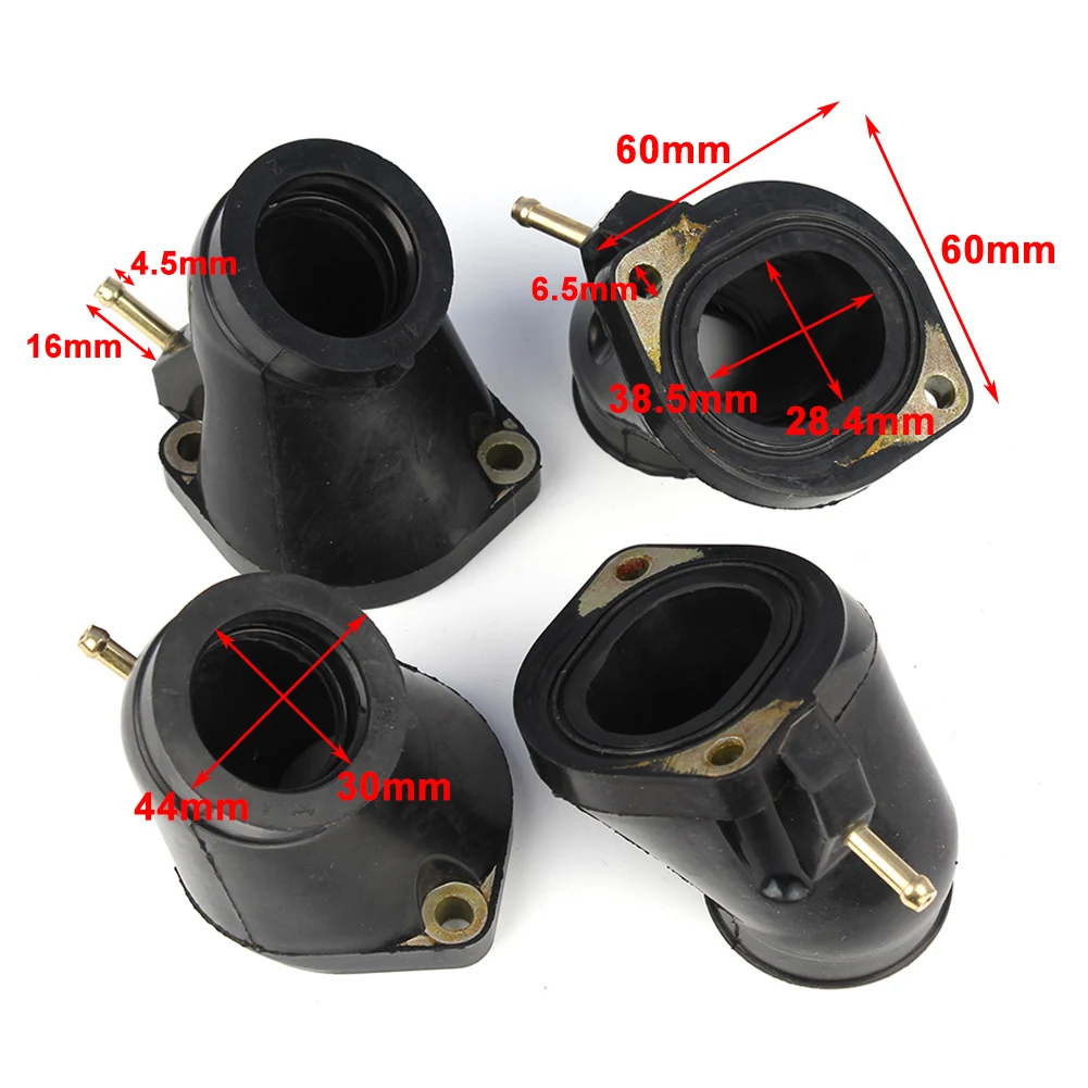 4Pcs Motorcycle Carb Carburetor Intake Manifold Boots For Yamaha XVZ1300 XVZ 1300 Royal Star 1996 1997 1998 1999 2000 2001