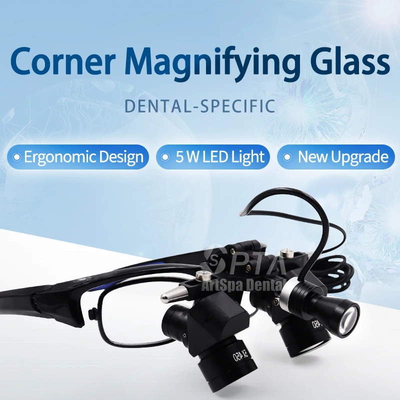 

48-угольная стоматологическая медицинская лупа с 5X с ошибкой мощности фары с регулируемой лампой, лабораторные медицинские лупы, великолепные