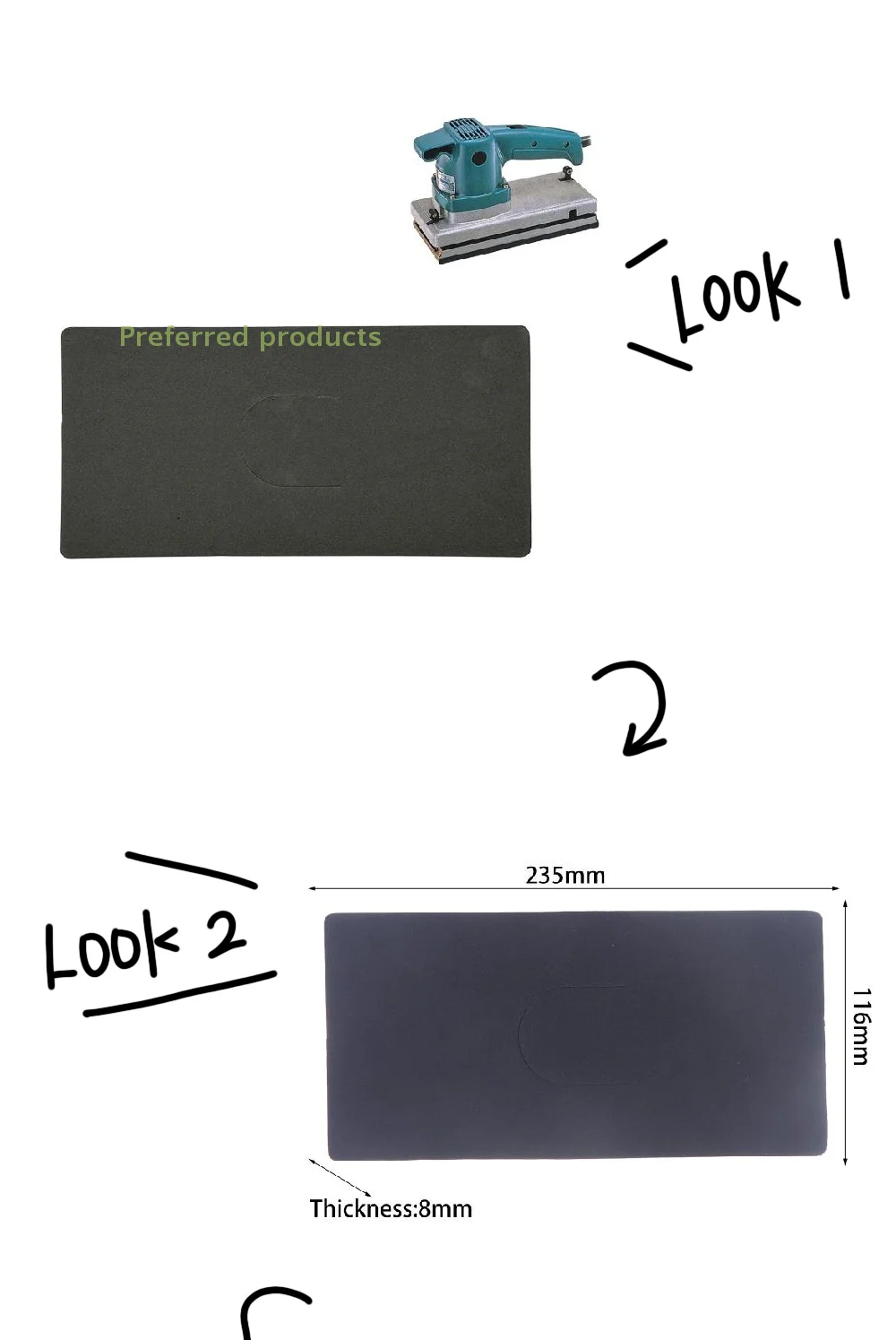 Rectangular Sander Base Pads for 9045 Sander Sponge Rubber, Multi-Pack Deals