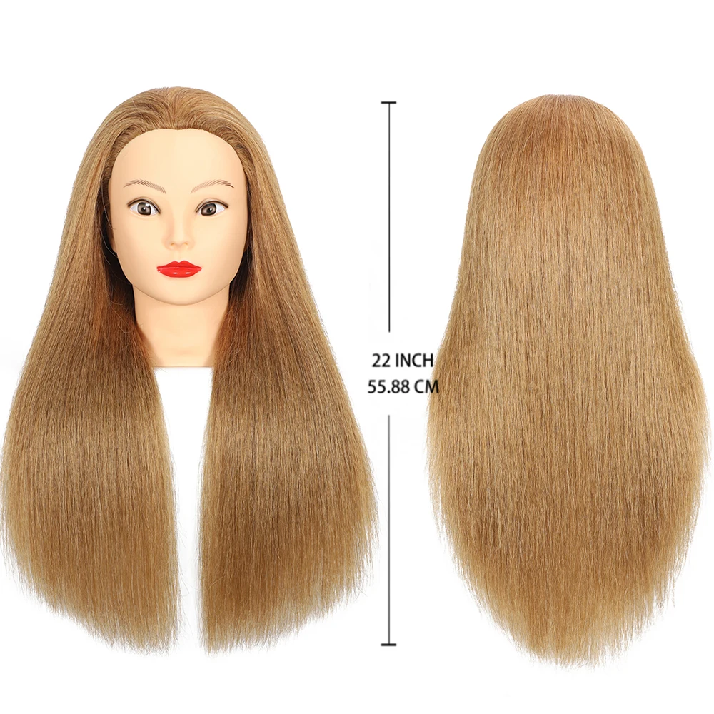 100% Real Human Hair Doll Head For Hairstyle Professional Training Head Kit Mannequin Head Styling To Practice Hot Curl Iron St