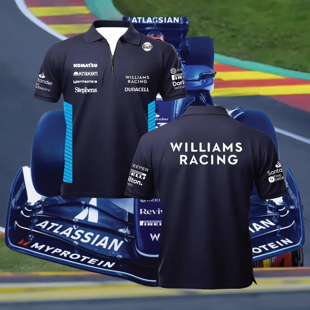 

2025 Men's New Quick-drying POLO Shirt Locomotive Style F1 Sports Comfortable Casual Short-sleeved WILLIAMS High-end Polo Moto