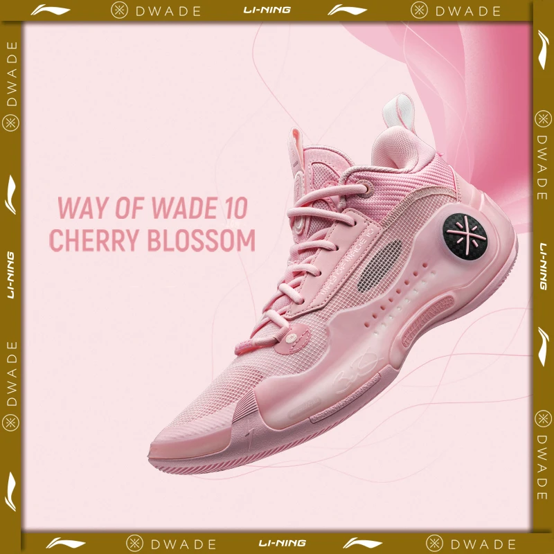 Li-Ning Men WAY OF WADE 10 LOW CHERRY BLOSSOM Professional Basketball Shoes Cushion Support LiNing WOW 10 Pink Sneakers ABAS083