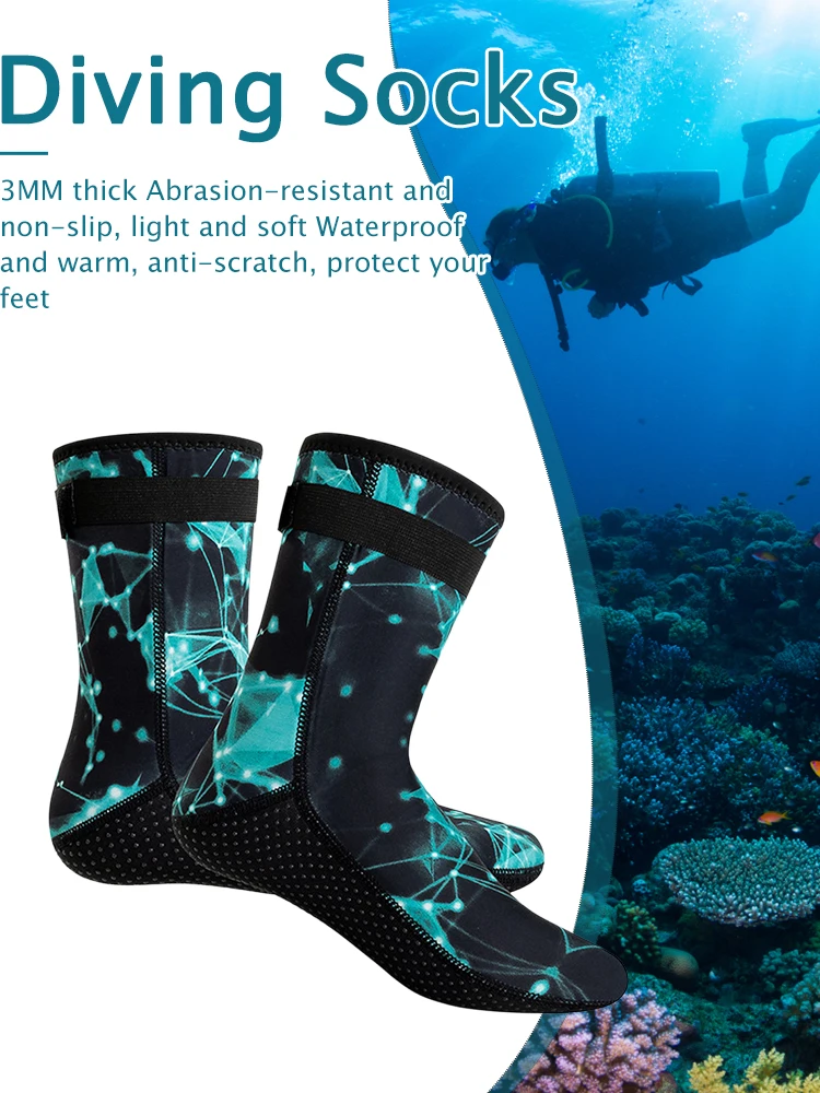 Swimming Snorkeling Socks Unisex Winter Warm Snorkeling Spearfishing Socks Neoprene Anti Slip Portable Lightweight for Men Women